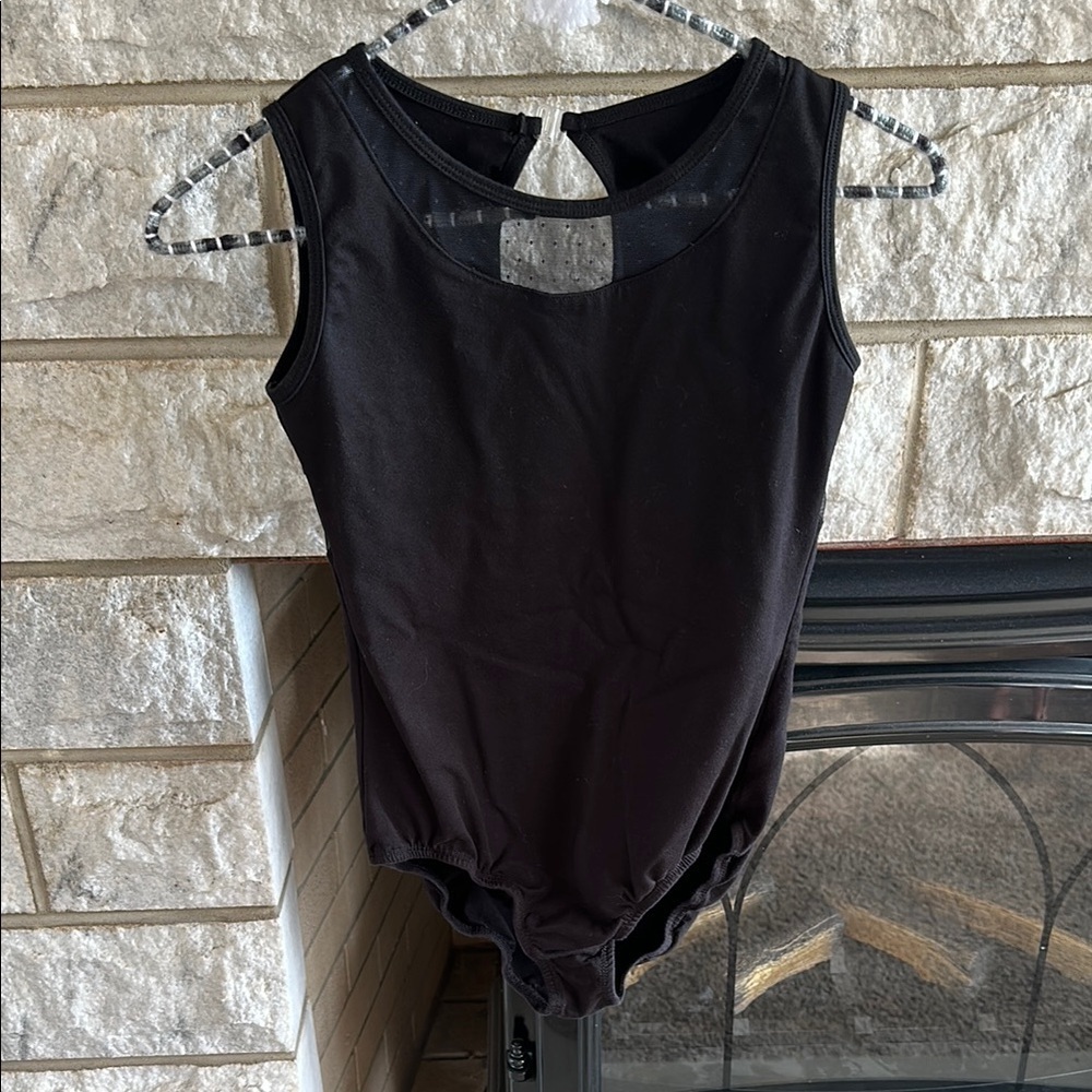 Black Mesh Neckline Sleeveless Bodysuit Girls 3XL